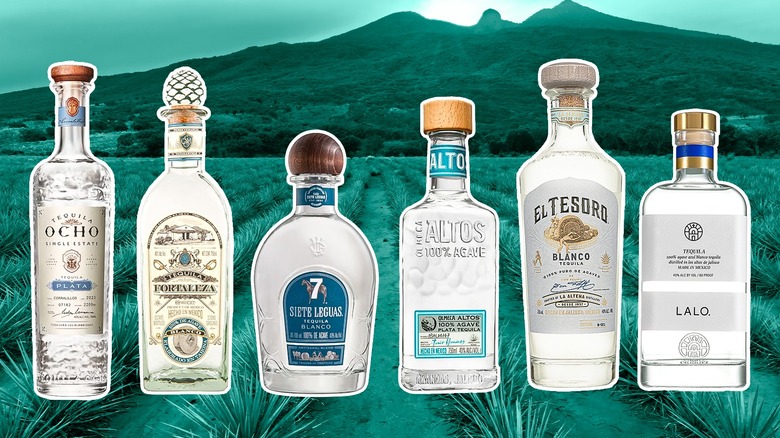 Composite image of bottles of tequila