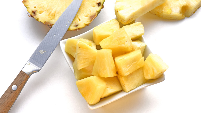 chunks of fresh pineapple