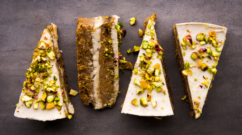 slices of pistachio cake