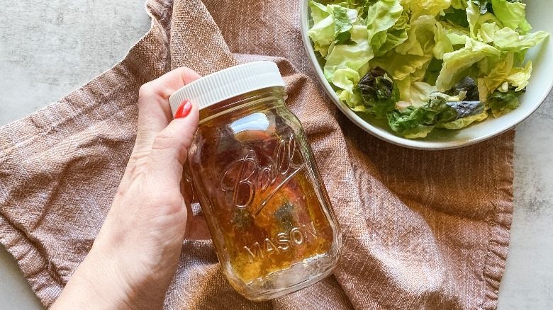 salad dressing in jar 