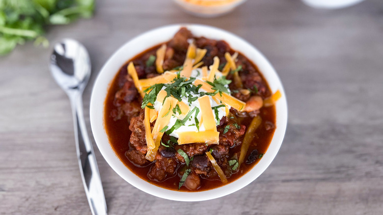 chili in a bowl 