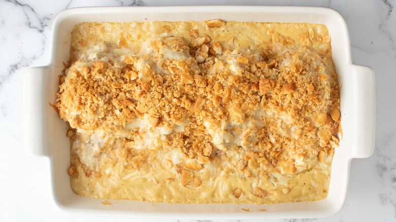 baked Chesapeake casserole golden topping