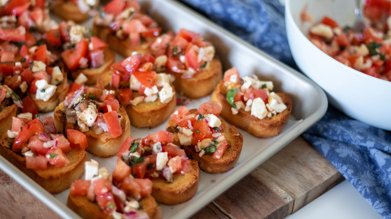 classic bruschetta in pan