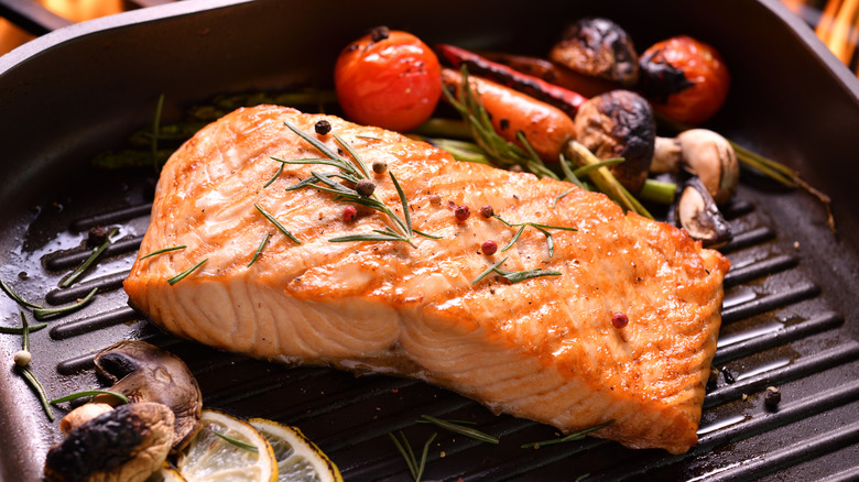 grilled salmon steak