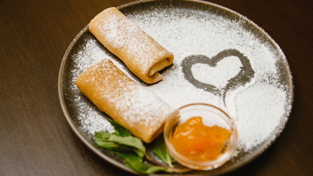 Powdered sugar pancakes