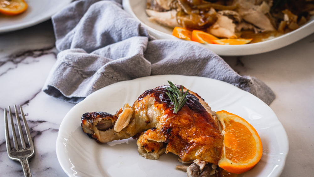 chicken leg on plate