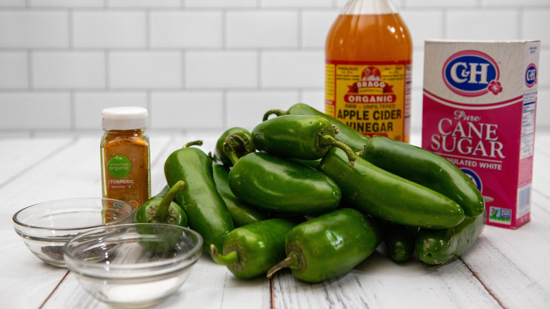 ingredients for candied jalapeños