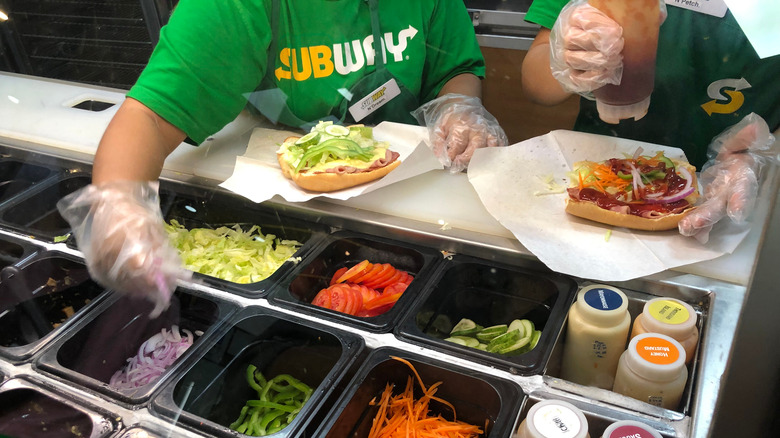 Subway sandwich toppings and sauces