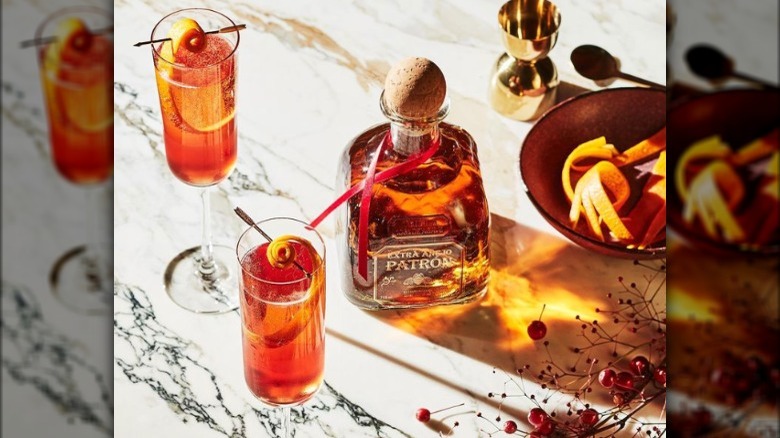 Patron Extra Anejo tequila bottle