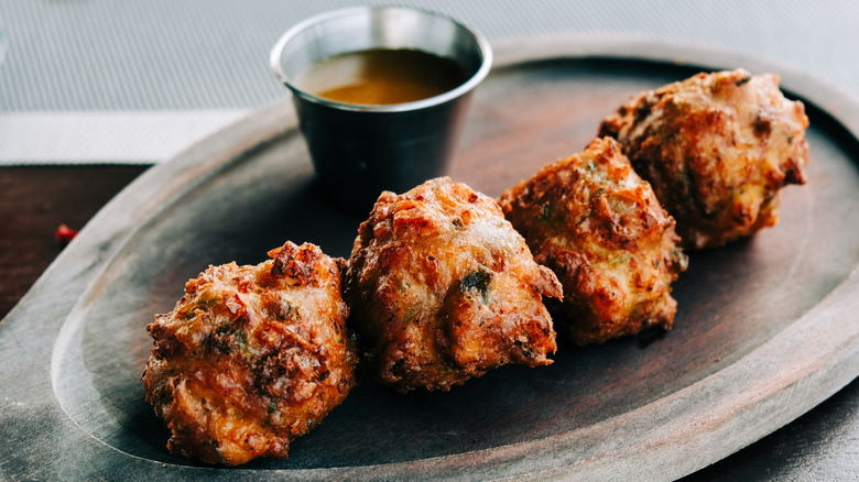 conch fritters on a plate