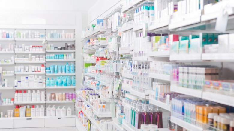 Pharmacy shelves