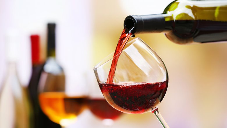 wine being poured into glass