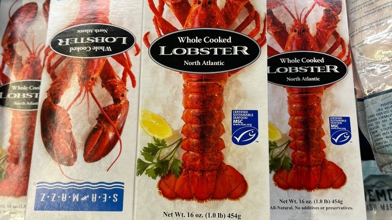 boxes of cooked lobster